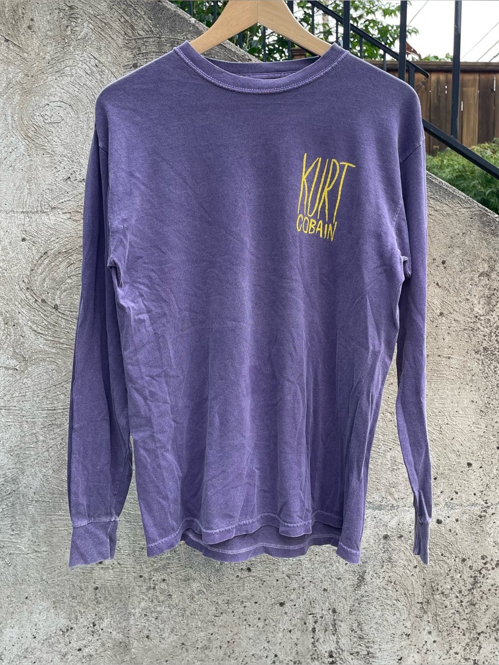 Purple Urban Outfitters Kurt Cobain long sleeved double sided t shirt size small